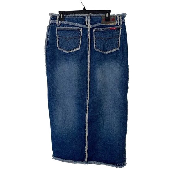 Zana Di Vintage Women  Skirt Size 11 Blue Denim Y2K Mini Pure Cotton Pockets - Picture 2 of 10